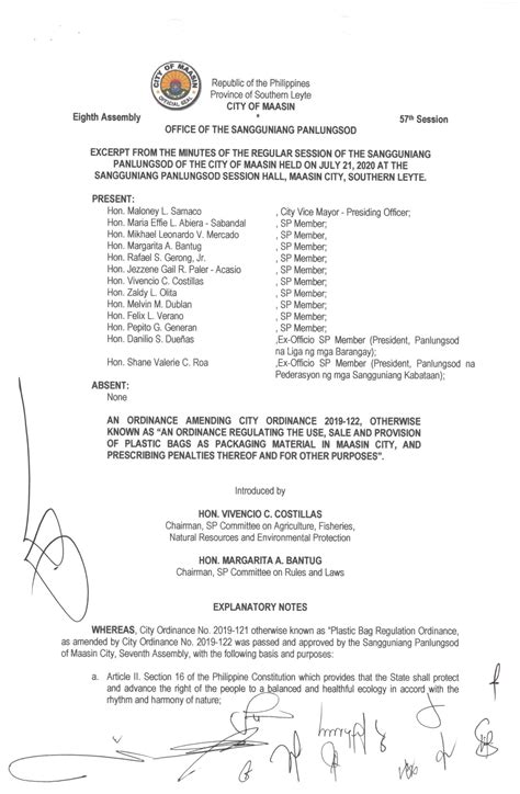 ordinance no. 730 s-2019|ORDINANCE 7 SERIES OF 2019 .